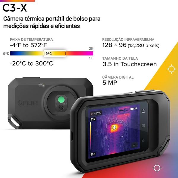 Câmera Termográfica 12.288Pixels -20 a 300c Ignite Flir C3-x