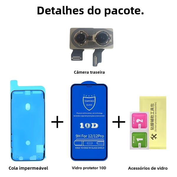 Imagem de Câmera Traseira para iPhone 7, 8, X, XR, XS, 11, 12, Pro e Max