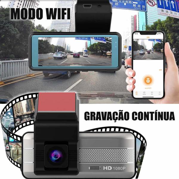 Imagem de Câmera Veicular Full Hd 1080P Lente Dupla Gravador Carro Duo