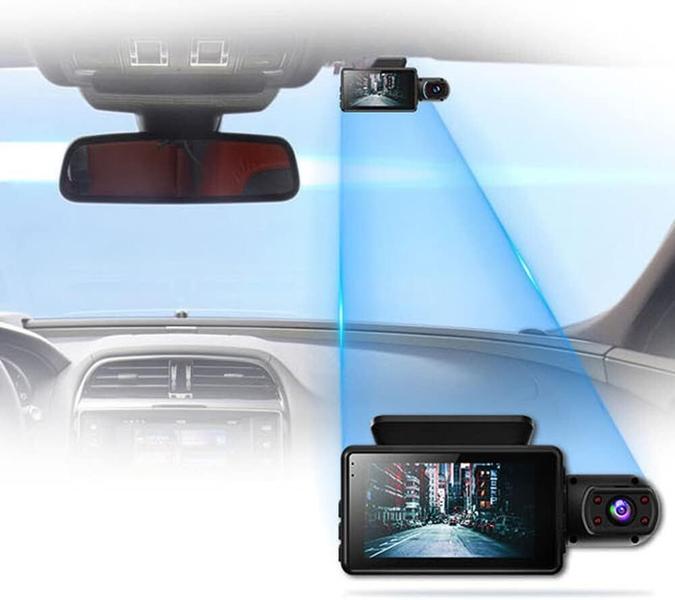 Imagem de Camera Veicular Interna e Frontal WiFi Dashcam D26 + 32GB C/ Display Filmadora Automotiva Full HD Carro Segurança Taxi