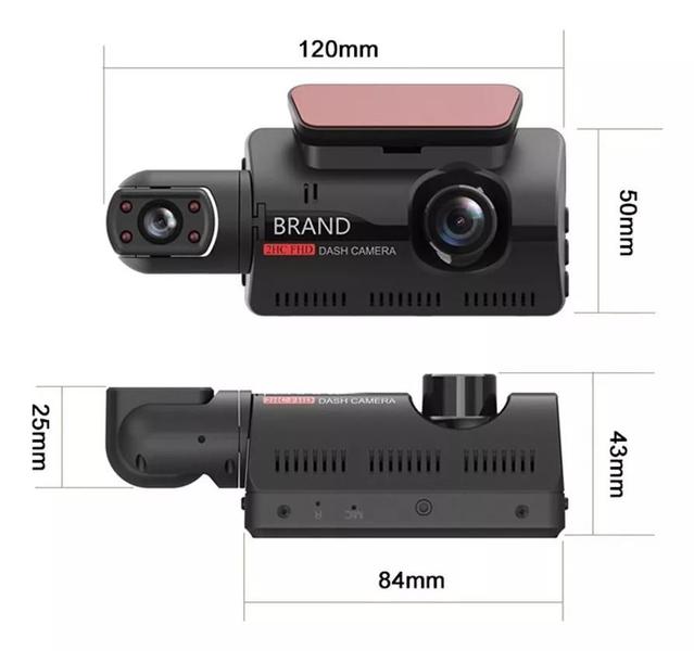 Imagem de Camera Veicular Interna e Frontal WiFi Dashcam D26 C/ Display Filmadora Automotiva Full HD Carro Segurança Taxi Uber