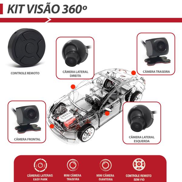 Imagem de Câmera Visão 360 S10 2011 2012 2013 Carro Dianteira Frontal Traseiro Lados 4 Quatro Pontos