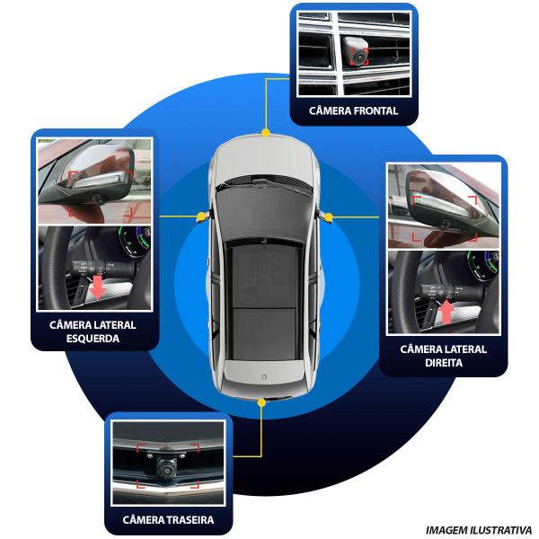 Imagem de Câmera Visão 360 Spin 2011 2012 2013 2014 Carro Dianteira Frontal Traseiro Lados 4 Quatro Pontos