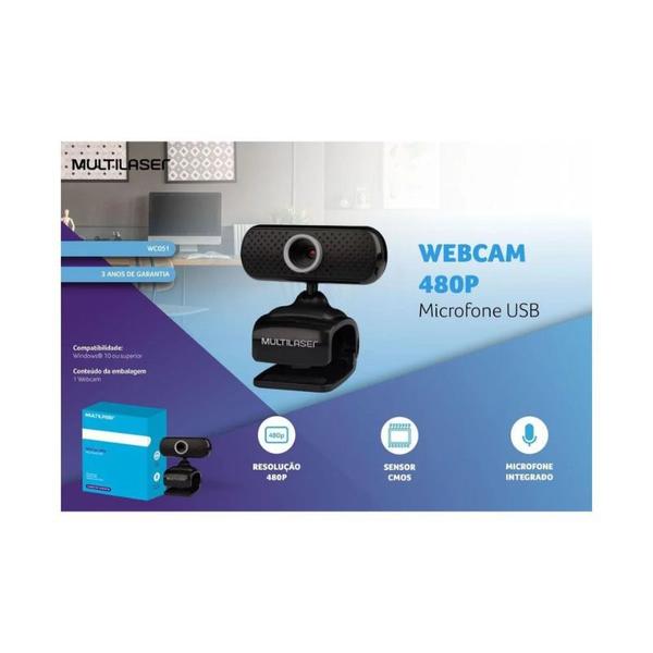 Imagem de Camera WebCam Multilaser WC051 com microfone integrado imagem e som digital