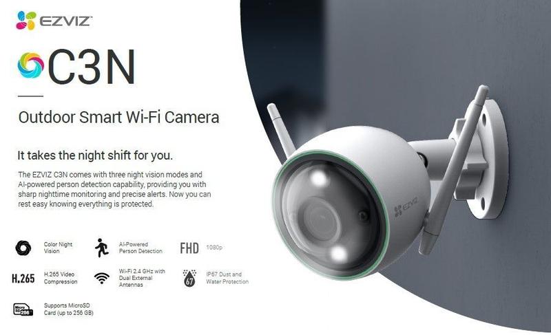 Imagem de Câmera wifi 1080p lente 2,8mm 30 mts cs-c3n-b3h2wfrl - ezviz