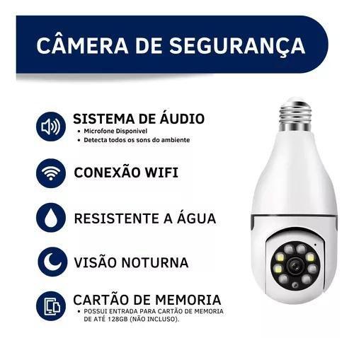 Imagem de Câmera Wifi Lâmpada de Segurança 360 Full HD - Visão Noturna para Proteção Total