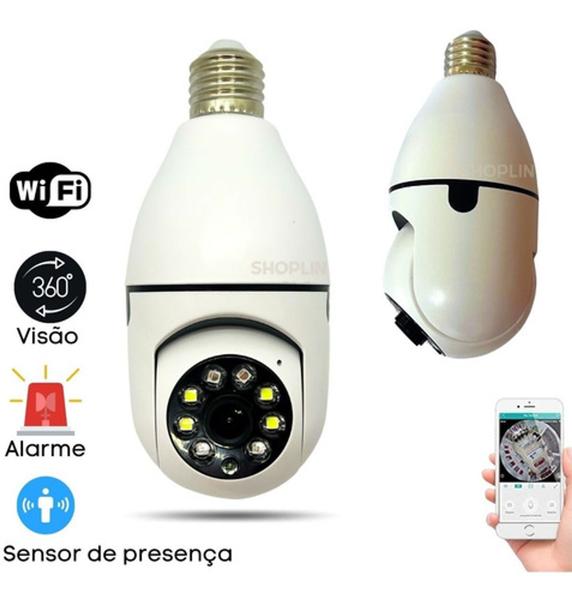 Imagem de Câmeras De Segurança Lampada Espiã Wi-fi giratoria