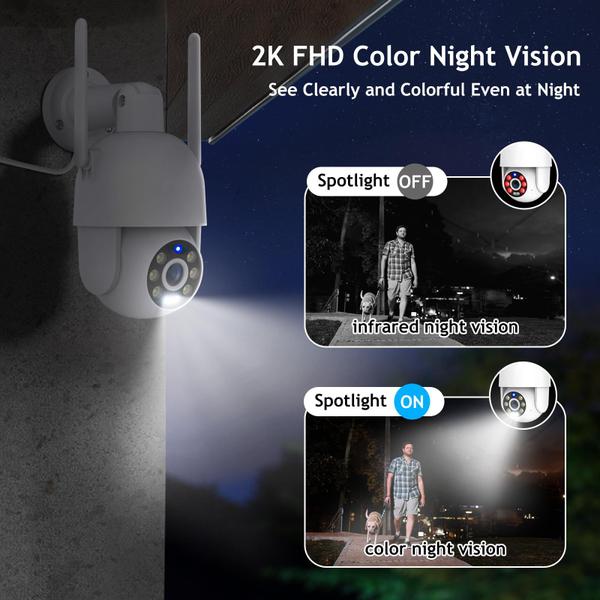 Imagem de Câmeras de segurança MaxiViz Outdoor 360 PTZ 2K FHD Night Vision