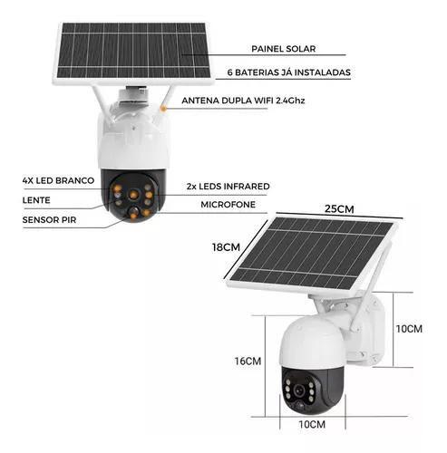 Imagem de Cameras De Segurança Sem Fio Bateria Solar Ip66