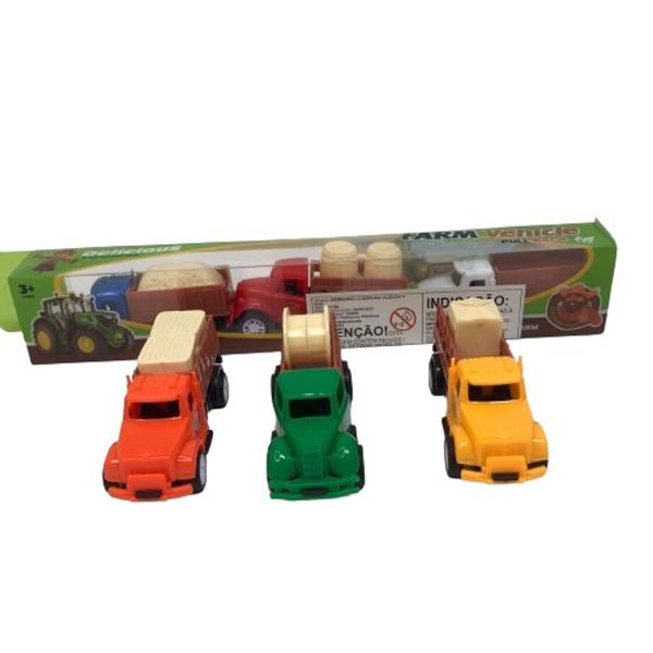 Imagem de Caminhão a Fricção Pull Back Farm Vehicle brinquedo com 3 Peças Exclusivo