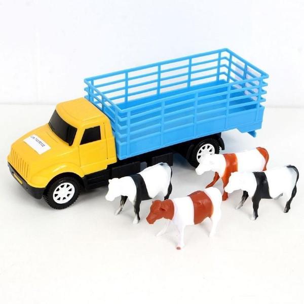 Imagem de Caminhão Animais Brinquedo Infantil Trator Fenda 27 Peças