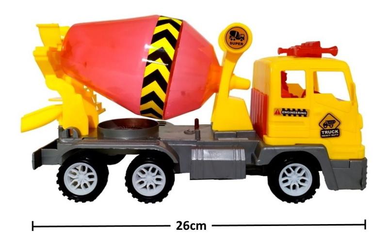 Imagem de Caminhão Betoneira Fricção Brinquedo Infantil Canteiro de Obras