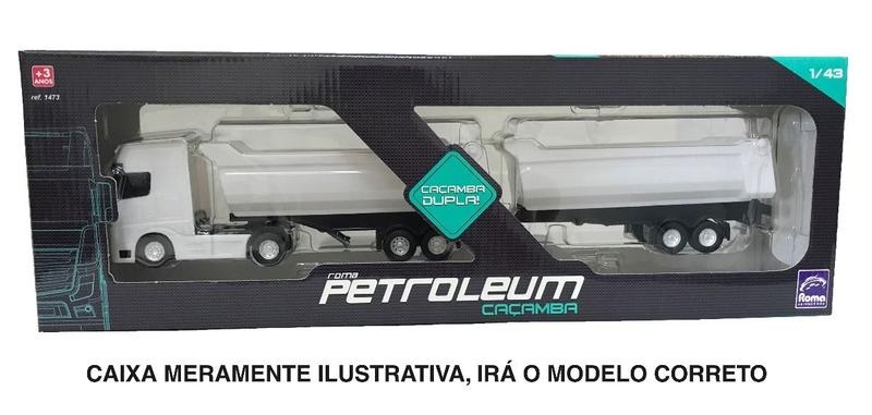 Imagem de Caminhão Bitrem Caçamba Basculante Roma Petroleum 1/43 Roma