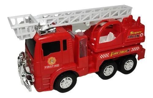 Caminhão Bombeiro Bate E Volta A Pilha Com Som E Luz - DM TOYS Imagem de Caminhão Bombeiro Bate E Volta A Pilha Com Som E Luz
