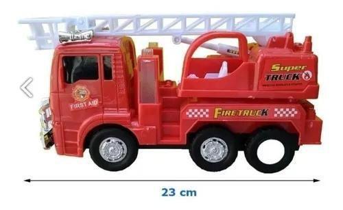 Caminhão Bombeiro Bate E Volta A Pilha Com Som E Luz - DM TOYS Imagem de Caminhão Bombeiro Bate E Volta A Pilha Com Som E Luz