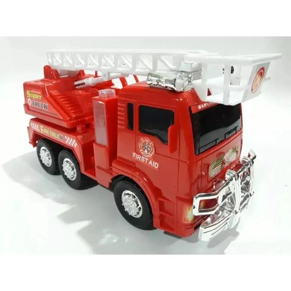 Caminhão Bombeiro Bate E Volta A Pilha Com Som E Luz - DM TOYS Imagem de Caminhão Bombeiro Bate E Volta A Pilha Com Som E Luz