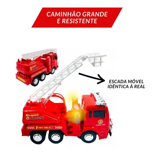 Imagem de Caminhão Bombeiro Com Escada Móvel E Luzes De Emergência