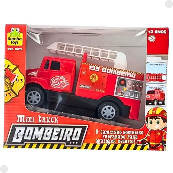 Imagem de Caminhão Brinquedo Mini Truck Bombeiro 0073 - Samba Toys