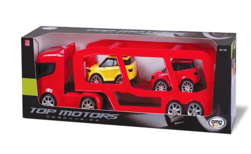 Caminhão Cegonheira Cegonha Top Motors C/ 2 Carrinhos - Omg Imagem de Caminhão Cegonheira Cegonha Top Motors C/ 2 Carrinhos - Omg
