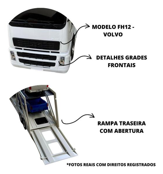 Imagem de Caminhao cegonheira rx diesel branco 80cm brinquedo roma