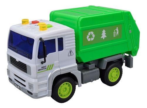 Imagem de Caminhão Coleta De Lixo Reciclagem Som Luz E  Fricção Verde
