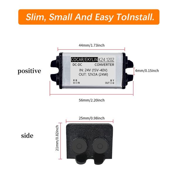 Imagem de Caminhão DC 24v a 12v Step Down Converter Reducer Regulator 2A 24W Power Supply Adapter para Auto Car Vehicle Boat Solar System etc.(Aceitar entradas DC15-40V)