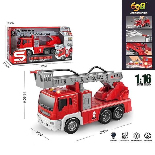 Caminhão de Bombeiro com Fricção - FireTruck Luz e Som - Vermelho - 25cm - 1:16 - Yes Toys Imagem de Caminhão de Bombeiro com Fricção - FireTruck Luz e Som - Vermelho - 25cm - 1:16 - Yes Toys
