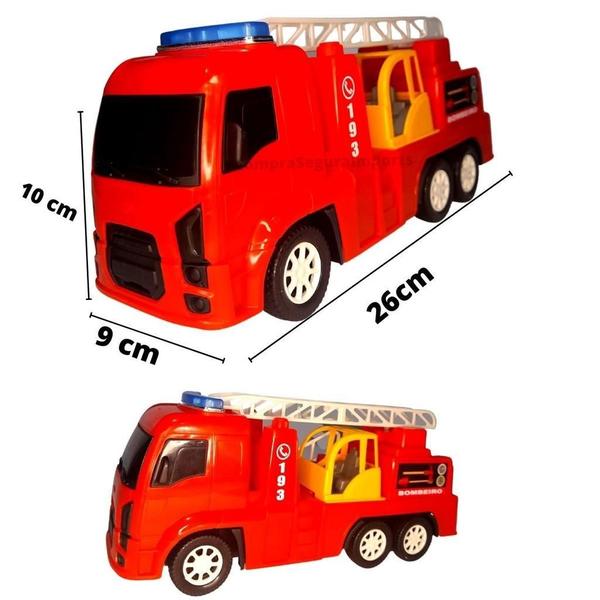 Imagem de Caminhão De Bombeiro Infantil Carrinho De Brinquedo Resgate