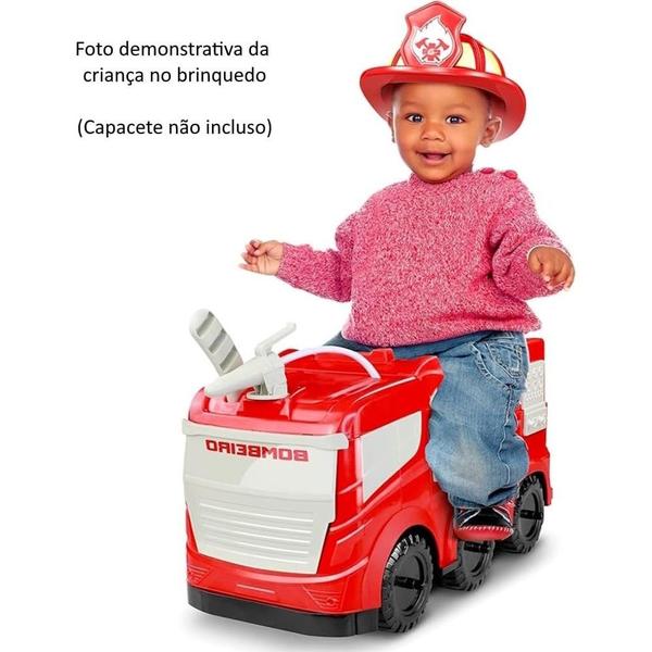 Imagem de Caminhão de Bombeiro Infantil com Esguicho de Água Real Escada Giratória e Assento Suporta até 50 kg