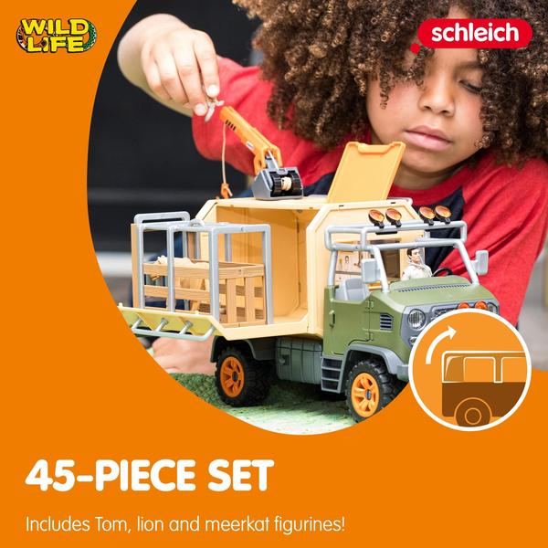 Imagem de Caminhão de brinquedo Animal Rescue Playset Schleich Wild Life 45 unidades