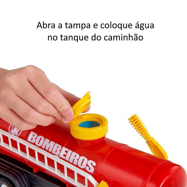 Imagem de Caminhão de Brinquedo Bombeiros Tanque com Agua e Mangueira