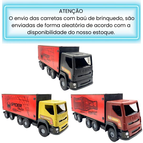 Imagem de Caminhão De Brinquedo Carreta Brinquedo Vermelho C/ Baú 1 Un