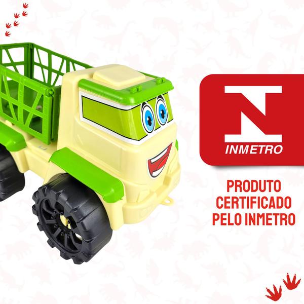 Imagem de Caminhão De Brinquedo Carrinho Menino Presente + Dinossauros