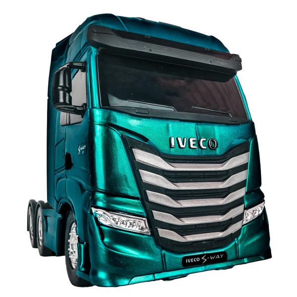 Imagem de Caminhão De Brinquedo Grande 1:30 Iveco Realista S-way Baú - Usual Brinquedos