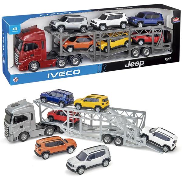 Imagem de Caminhão de Brinquedo IVECO Cegonha com Jeep Renegade CORES VARIADAS