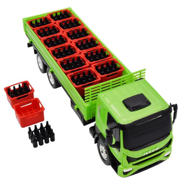 Caminhão de Brinquedo Iveco Tector Dropside Caixas Bebidas Infantil - Usual Imagem de Caminhão de Brinquedo Iveco Tector Dropside Caixas Bebidas Infantil - Usual