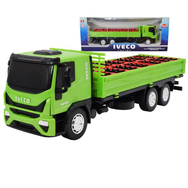Caminhão de Brinquedo Iveco Tector Dropside Caixas Bebidas Infantil - Usual Imagem de Caminhão de Brinquedo Iveco Tector Dropside Caixas Bebidas Infantil - Usual
