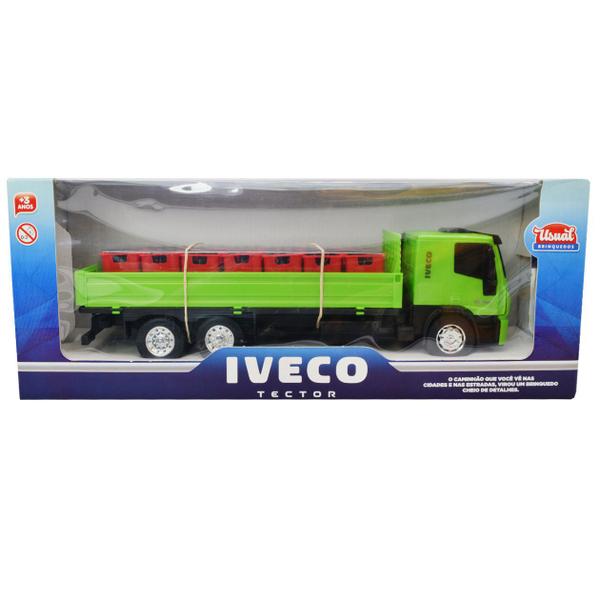 Caminhão de Brinquedo Iveco Tector Dropside Caixas Bebidas Infantil - Usual Imagem de Caminhão de Brinquedo Iveco Tector Dropside Caixas Bebidas Infantil - Usual