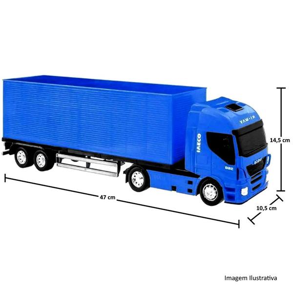 Caminhão de Brinquedo Realista Iveco com Baú que Abre - Usual Brinquedos Imagem de Caminhão de Brinquedo Realista Iveco com Baú que Abre