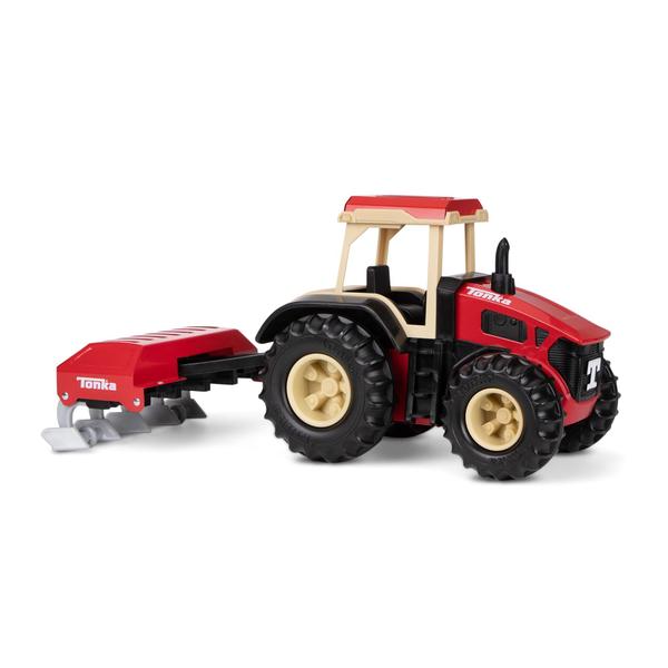 Imagem de Caminhão de brinquedo Tonka Steel Classics Farm Tractor & Plow Red há mais de 3 anos