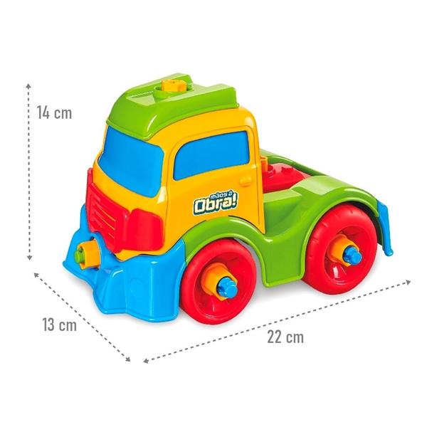 Imagem de Caminhão De Montar Infantil Com Ferramentas Colorido - Usual Brinquedos