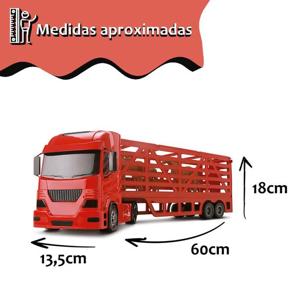 Caminhão Grande Haras Pollux C/ 4 Cavalos - 60cm - Silmar Imagem de Caminhão Grande Haras Pollux C/ 4 Cavalos - 60cm - Silmar