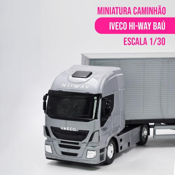 Imagem de Caminhão Hi-Way Baú Iveco Carrinhos Infantil Brinquedo Criança Miniatura Carreta Carro - Usual Brinquedos