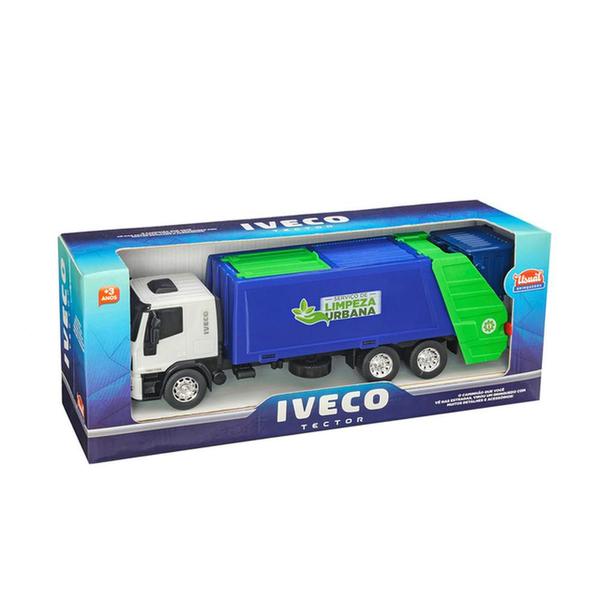 Caminhão Iveco Tector Coletor 342 Branco/Azul - Usual Imagem de Caminhão Iveco Tector Coletor 342 Branco/Azul - Usual