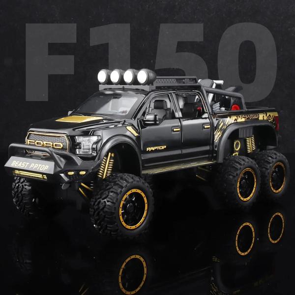 Imagem de Caminhão Pickup F-150 Raptor Azul - Modelo de Carro Die-Cast 1:24 com Som e Luz - Para Crianças Acima de 3 Anos