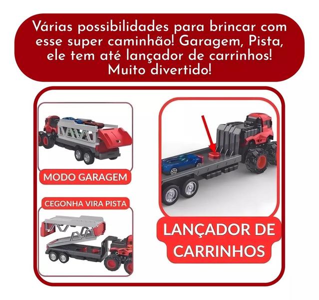 Caminhão Racing Club Pista Carrinhos E Lançador - ZoopToys Imagem de Caminhão Racing Club Pista Carrinhos E Lançador - ZoopToys
