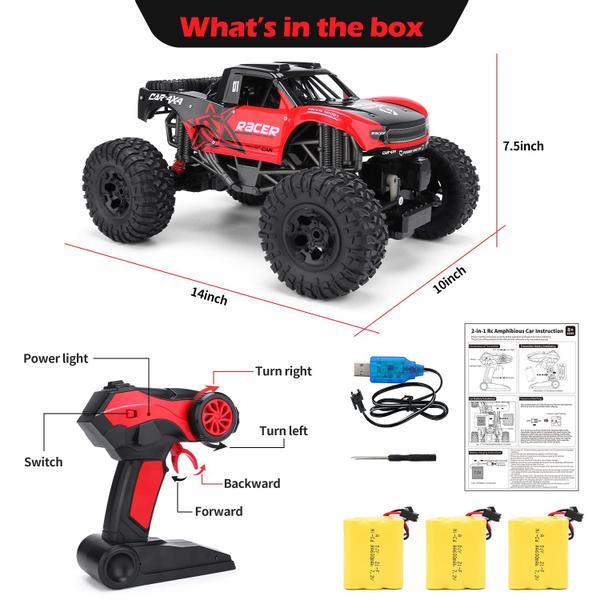 Imagem de Caminhão RC JONEALA 4x4 Offroad à prova d'água, escala 1:12 com 3 baterias