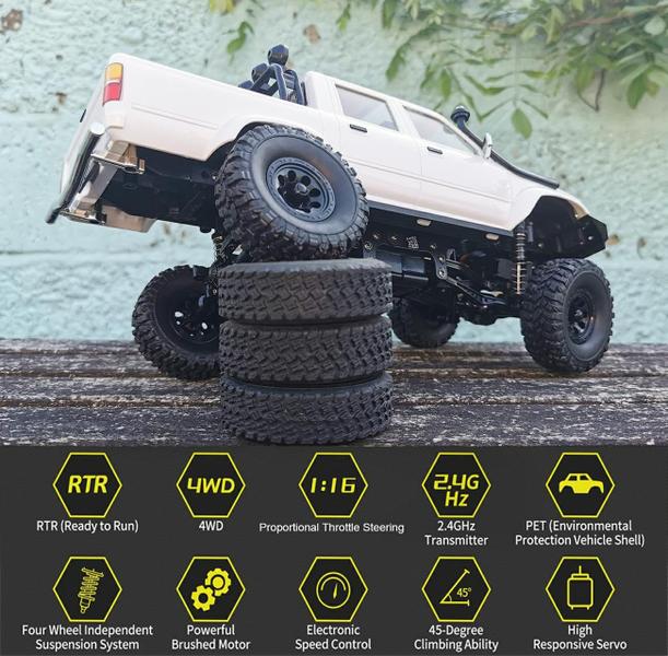 Imagem de Caminhão RC WPL C64-1 Rock Crawler 4x4 1/16 RTR para adultos a partir de 16 anos