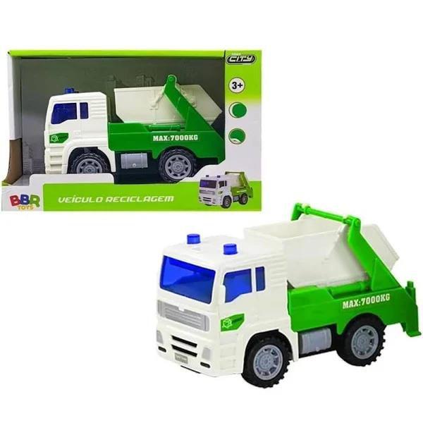 Imagem de Caminhão Reciclagem Entulho  c/ Fricção Luz e Som - BBR Toys 