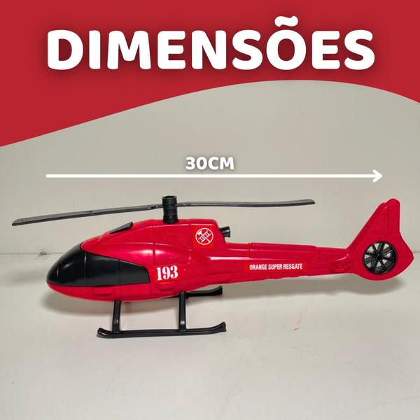 Imagem de Caminhão Resgate Grande Helicóptero Brinquedo Menino Carro